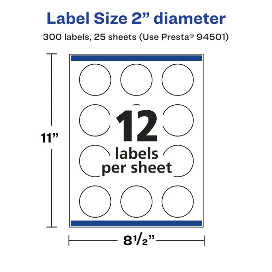 Avery Glossy Clear Round Labels with Sure Feed, 2" diameter {5}