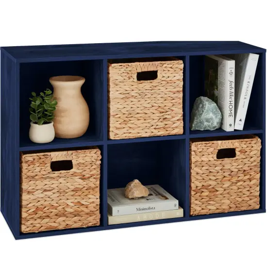 Best Choice Products 6-Cube Bookshelf, 11in Display Storage System, Organizer w/ Removable Back Panels Lavender {7}