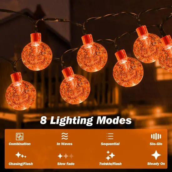 2 Pack Total 120LED 72FT Solar String Lights(Orange) {5}