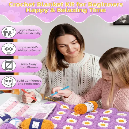 Blanket Crochet Kit for Beginners {2}