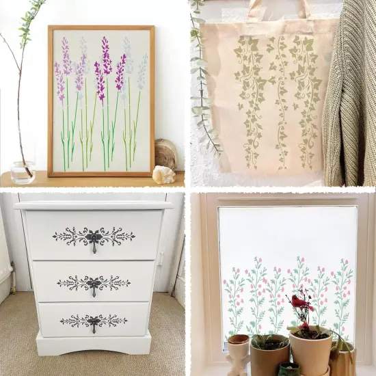 Large Border Flower Stencils {4}