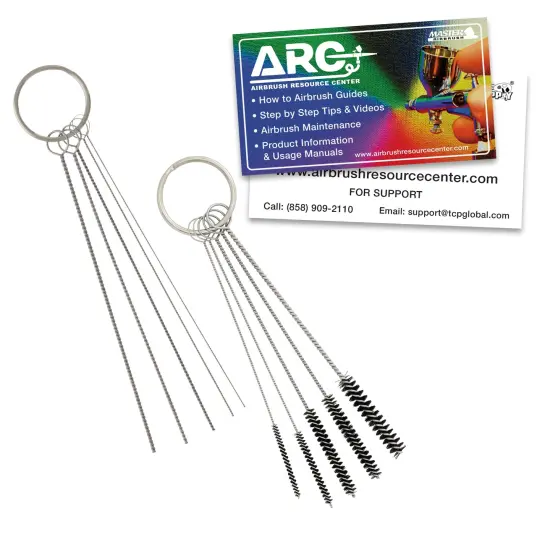 Airbrush Cleaning Kit 11-Piece, Airbrushing Cleaning 5 Brushes, 5 Pokers & How-To Airbrush, Cleaner Set Mini Kit {1}