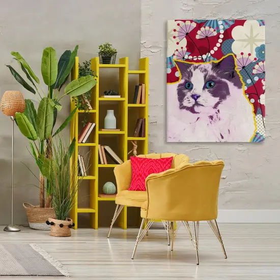 Stupell Industries Wow Kitty with Pop Accents Canvas By BigBadMullet {2}