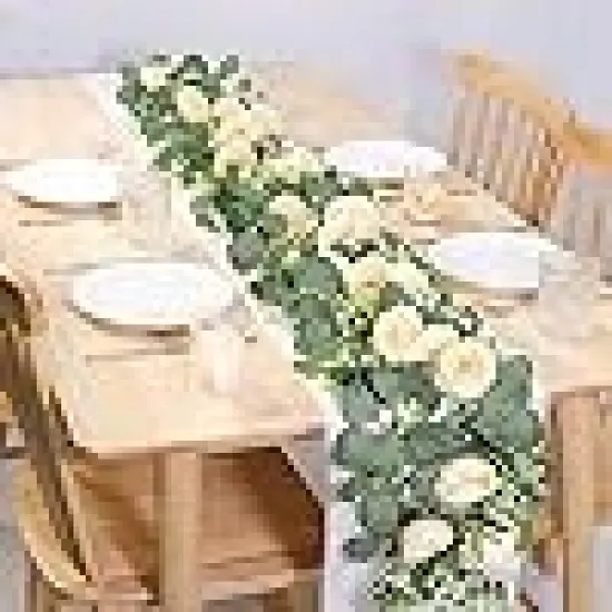 Rose Flower Greenery Garland Floral Vines for Wedding Home Party Table Runner Decor {2}