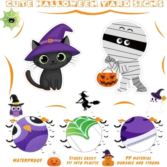 8 Pieces Cute Halloween Yard Stakes {2}