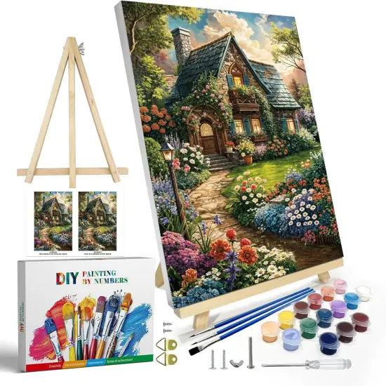 Paint by Numbers Kit for Adults with Frame, Landscape 8 x 12 Inch {1}