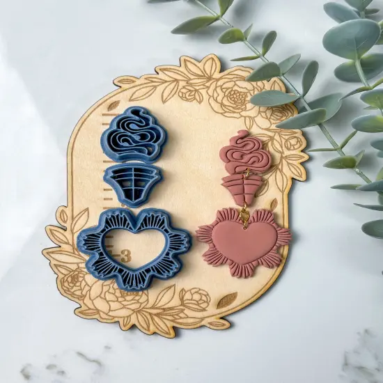 Sacred Heart Art Deco | Tattoo | Clay Cutter Set {1}