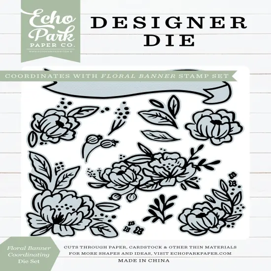 Echo Park Designer Medium Die Set-Floral Banner {1}