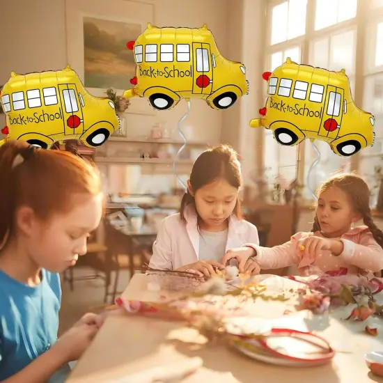 6pcs Back to School Decorations - 24.6x18.5in Bus Balloon {5}