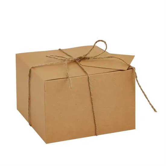 Brown Gift Boxes with Lids, Bulk for Wedding Favors, Birthday Party (6x6 In, 25 Pack) {7}