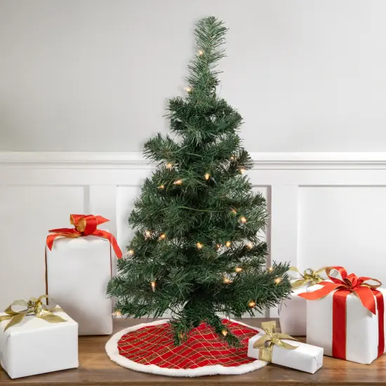 Northlight Pre-Lit Medium Blackwater Fir Artificial Christmas Tree - 2' - Clear Lights Green {1}
