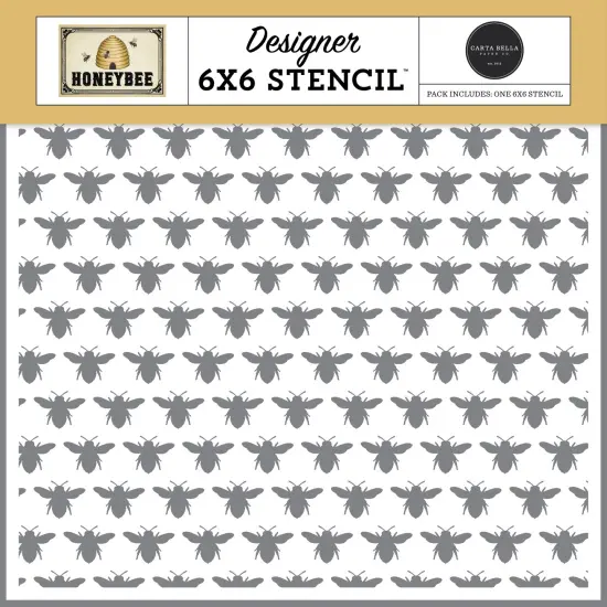 Honey Bee Stencil 6"X6"-Swarm Of Bees {1}