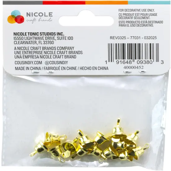 CousinDIY Liberty Bells .375" 12/Pkg-Gold {3}