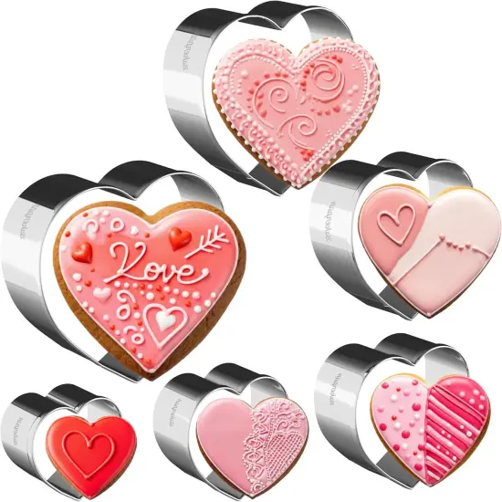 Stainless Steel Heart Cookie Cutter Set &ndash; Valentines Day Cookie Cutters {4}
