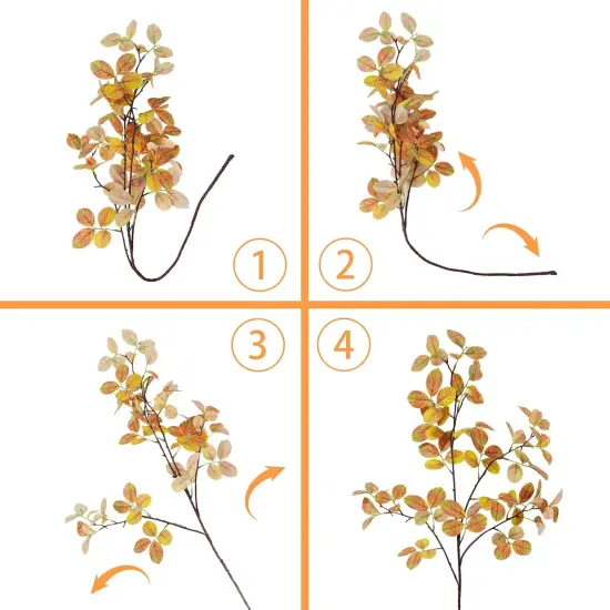 4PCS Artificial Fall Leaves Stems {4}