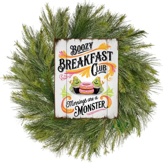 Boozy Breakfast Club Monster Halloween Sign {2}