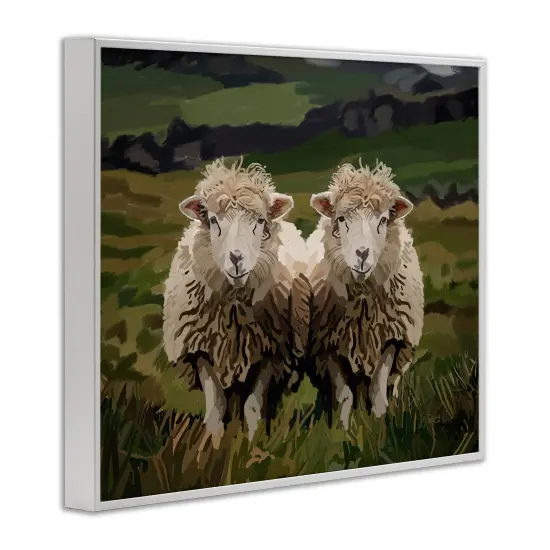 Stupell Industries Twin Sheep in Pasture Framed Giclee By Amelia Noyes {3}