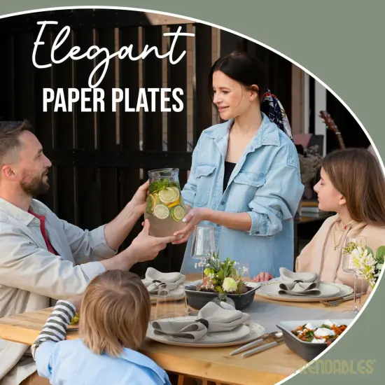 Earthtrends Heavy Duty Paper Plates for parties &ndash; Includes 8-Inch Paper Dessert Plates and 10-Inch Paper Dinner Plates &ndash; Disposable Floral Paper Plates for Parties, Weddings, Events, BBQs, Birthdays, Catering, Holidays &ndash; Elegant Tableware Set Charm 32 {6}