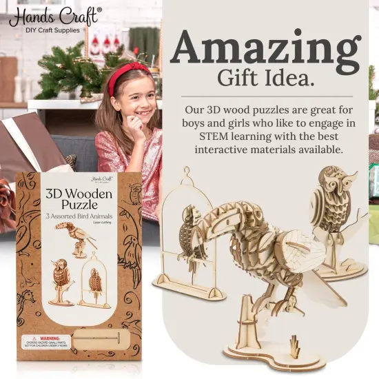 3D Wooden Puzzle Bundle &ndash; Birds Animals (3-Pack) {6}