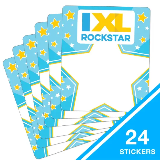 IXL 24 Rockstar Badges, Gold Star Stickers for Kids Awards, Classroom Prizes, Reward Chart, Crafts, Scrapbooking, Planner, Motivational School Supplies {2}