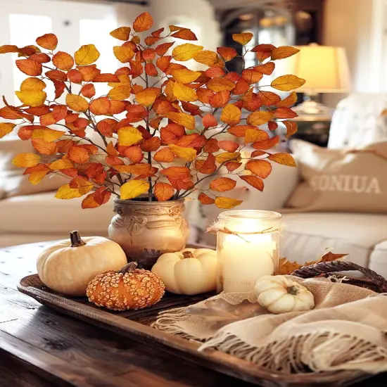 3PCS Artificial Fall Leaves Stems {4}