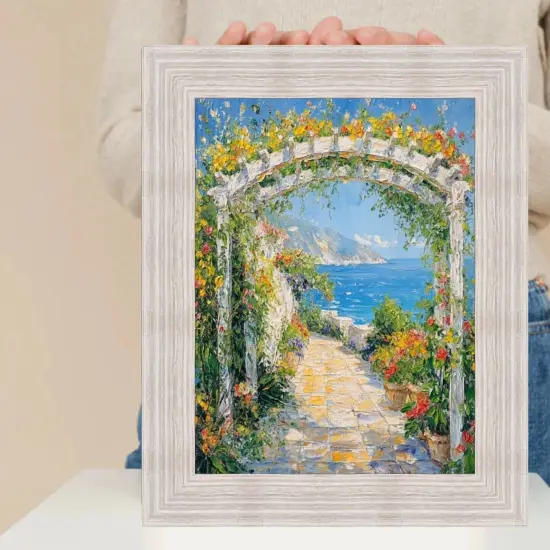 Wide Rustic Wood Grain White Wash Picture Frame 40x60 frame {3}