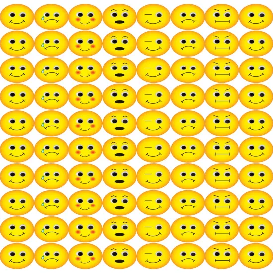 School Smart Smiley Face Mixed Emoji Stickers, 50 Sheets, Pack of 1780 {6}