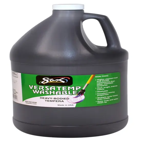 Sax Versatemp Washable Heavy-Bodied Tempera Paint, 1 Gallon, Black {1}