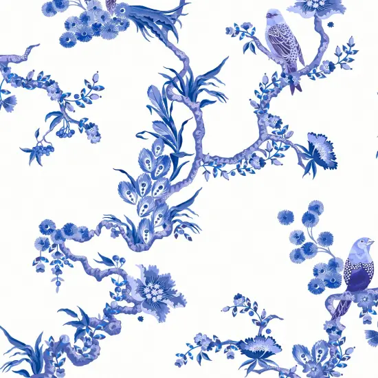Cath Kidston Birds & Berries Blue Wallpaper {2}