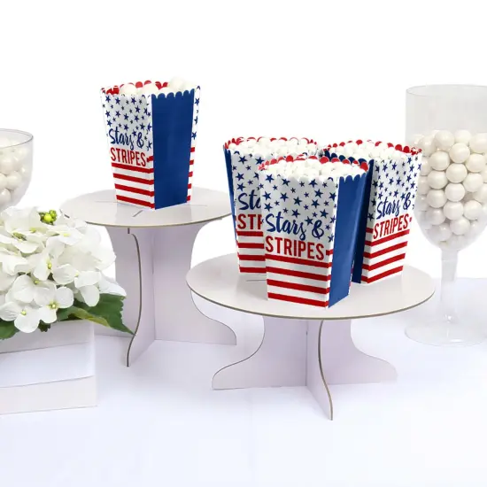 Big Dot of Happiness Stars & Stripes - Memorial Day, 4th of July and Labor Day USA Patriotic Party Favor Popcorn Treat Boxes - Set of 12 {6}