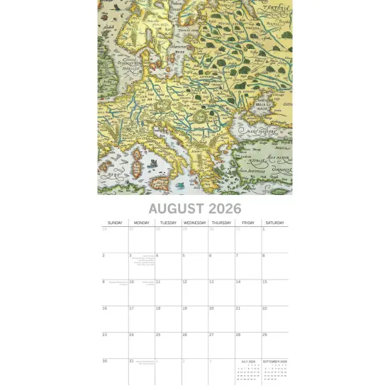 The Gifted Stationary 2026 Square Wall Calendar, Antique Maps, 16-Month Arts and Antiques Theme Hanging Calendar with 180 Reminder Stickers, Month Planner for Creative Spaces, 12x12 In Multicolor {3}