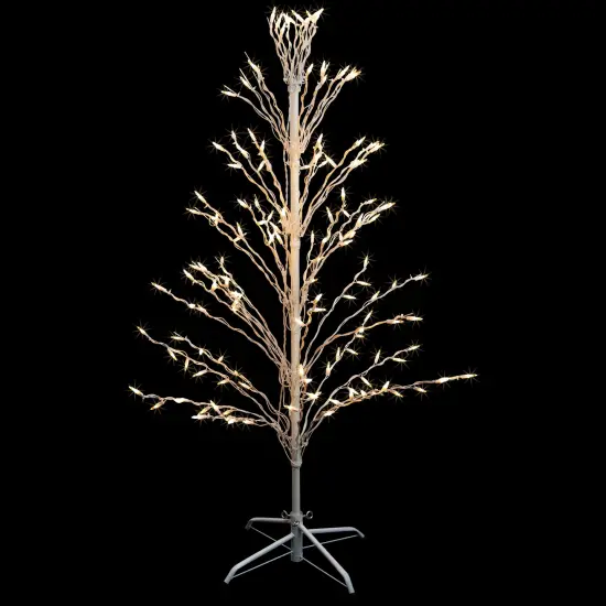 Northlight Pre-Lit Cascade Twig Tree Outdoor Christmas Decoration - 4' - Clear Lights White {1}