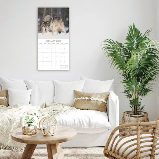 The Gifted Stationary 2026 Square Wall Calendar, Wolves, 16-Month Animals Theme Hanging Calendar with 180 Reminder Stickers, Month Planner for Home, or Creative Spaces, 12x12 In Multicolor {2}