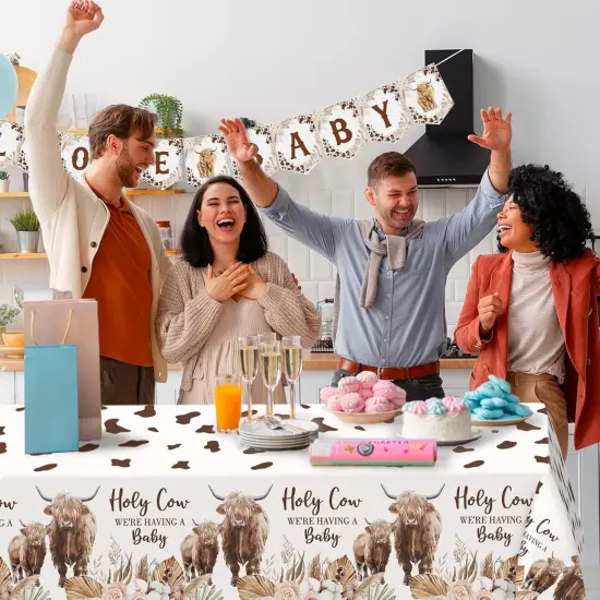 Western Highland Cows Baby Shower Tablecloths {3}