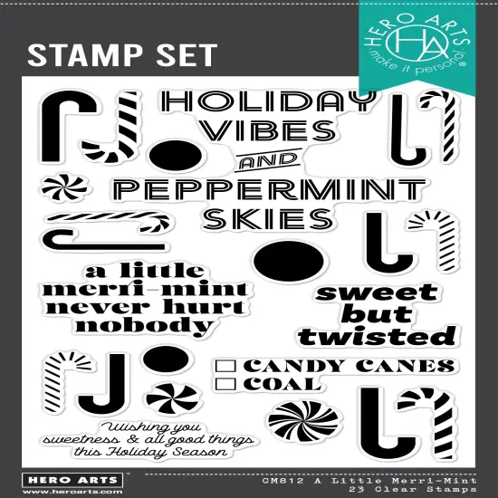 Hero Arts Clear Stamps 4"X6"-A Little Merri-Mint {1}