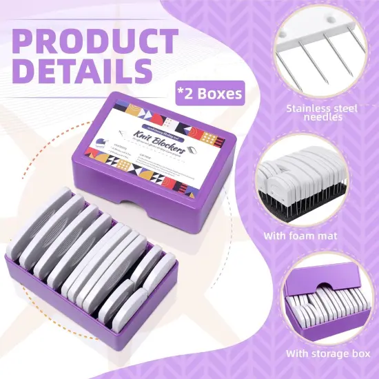 2 Boxes Knit Blocking Pins Kit {2}