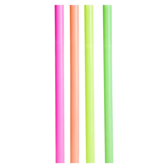 100-Pieces of Plastic Disposable Jumbo Straws Individually Wrapped 10 Inches Long Straws for Boba, Fruit Smoothies, Milkshakes, Bubble Tea (4 Colors, 0.5 Inch Diameter) Multicolor {7}