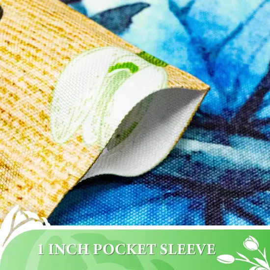 G128 - Hello Spring Butterflies and Flowers Garden Flag | 12x18 Inch | Printed 150D Polyester - Rustic Holiday Seasonal Outdoor Flag {2}