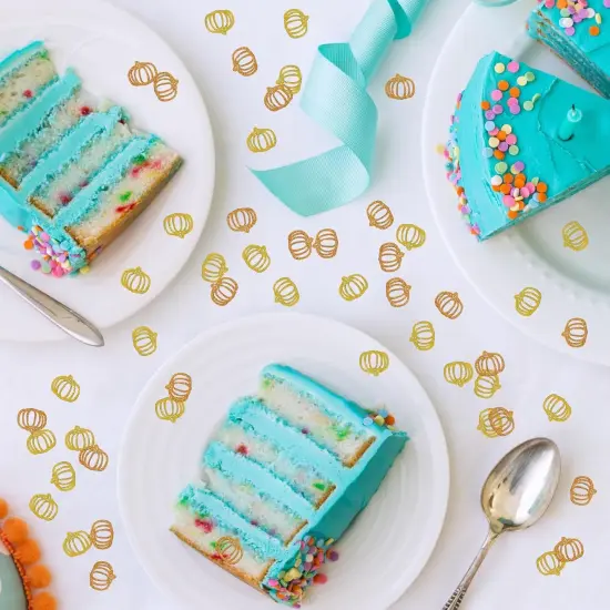 120 PCS Pumpkin Glitter Little Pumpkin Table Confetti {2}