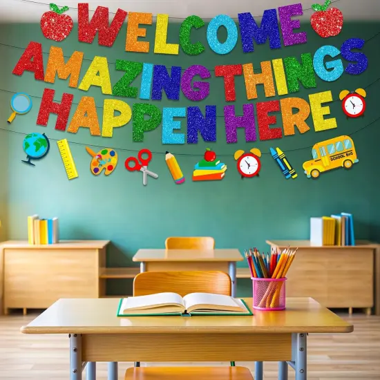 Welcome Amazing Things Happen Here Banner {5}