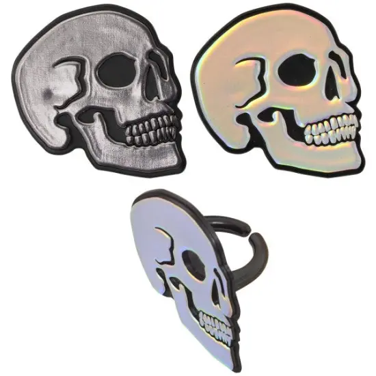 Metallic Skull Cupcake Rings 12 Count {2}