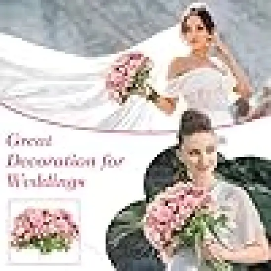 Silk Flowers Fake Peony Bouquet Faux Peonies- Purple Red {6}