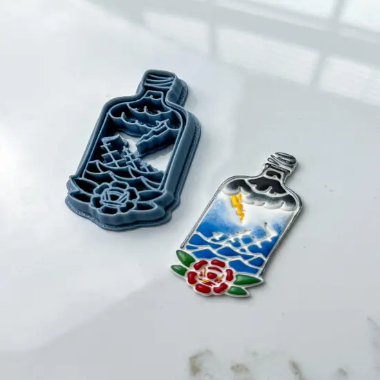 Shipwreck in Bottle | Tattoo | Clay Cutter {1}