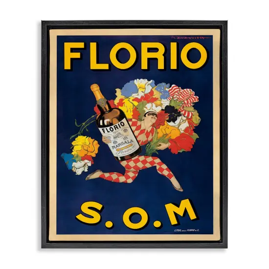 Stupell Industries Vintage Liquor Advertisement Floating Frame By Marcello Nizzoli {1}