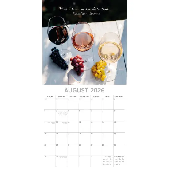 The Gifted Stationary 2026 Square Wall Calendar, Wine, 16-Month Food Theme Hanging Calendar with 180 Reminder Stickers, Month Planner for Home, or Creative Spaces, 12x12 In Multicolor {3}