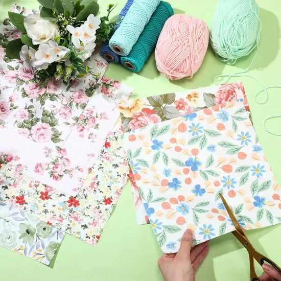 30 Pcs 10" Quilting Cotton Fabric Squares Floral Precut Fabric {4}