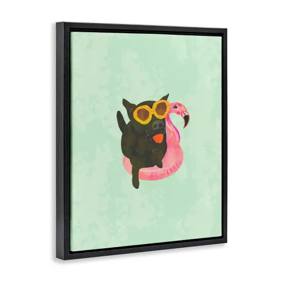 Stupell Industries Jet Dog with Beach Floaty Floating Frame By Dina Riddle {9}