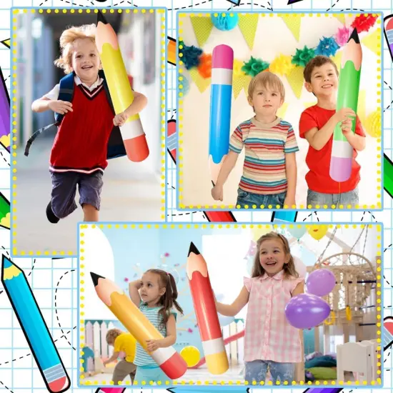 6 Pcs 27.6 Inch Pencil Balloons Multicolor {4}