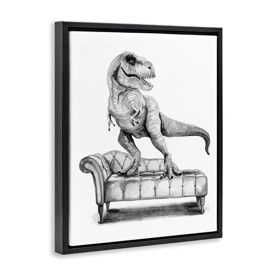 Stupell Industries T-Rex Lounging on Couch Floating Frame By Rachel Nieman {3}