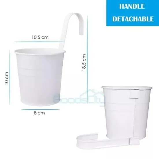 10X Wall Hanging Flower Pots Garden Fence Balcony Basket Plant Pot Planter Decor {4}